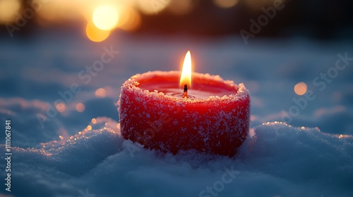 Red Candle in the Snow.

