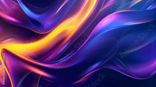 Abstract Purple, Blue, Orange Waves