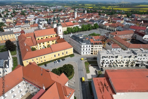 Εκτύπωση καμβά historical city Uherske Hradiste Czech republic,Europe, aerial scenic landscape