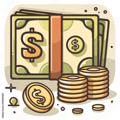 Coins stack flat line icon. Money, finance and banking. Vector illustration