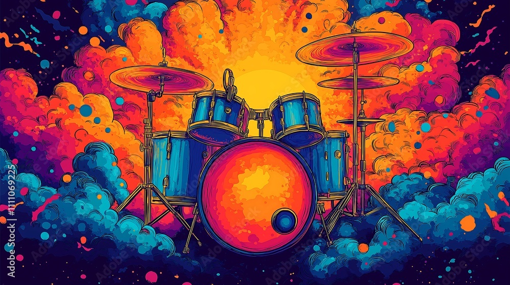 Obraz premium Dynamic musical instrument artwork