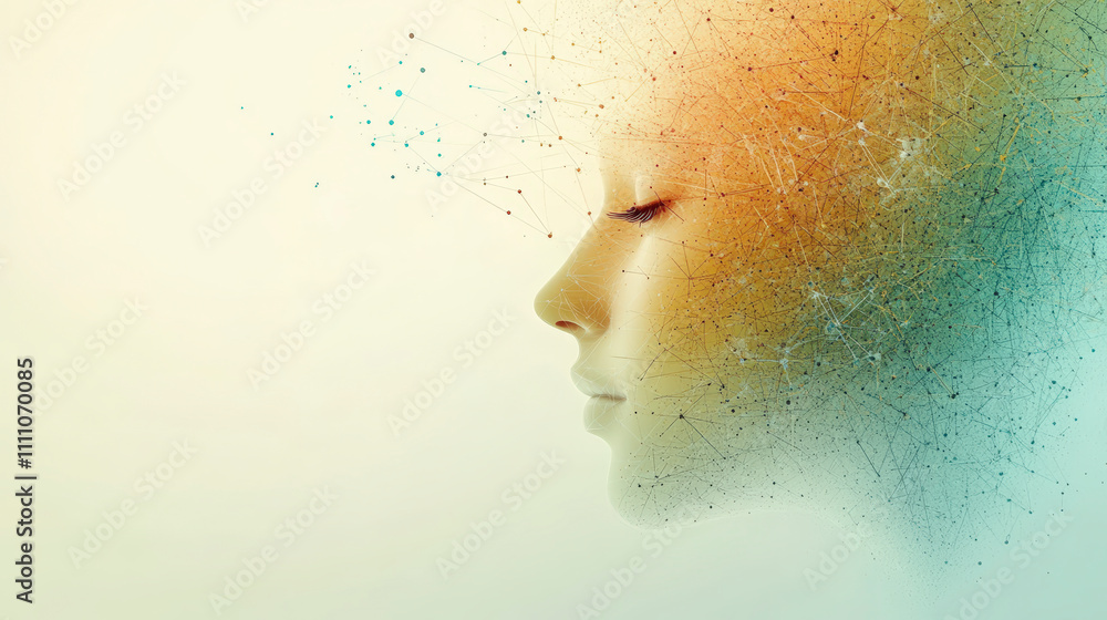 A serene, abstract face dissolves into a network of intertwining lines and nodes, symbolizing connectivity, technology, and the integration of human and digital worlds. A serene, abstract face dissolves into a network of intertwining lines and nodes, symbolizing connectivity, technology, and the integration of human and digital worlds.