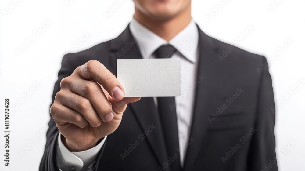 Businessman Holding Blank Business Card Mockup Corporate Identity Businessman Holding Blank Business Card Mockup Corporate Identity