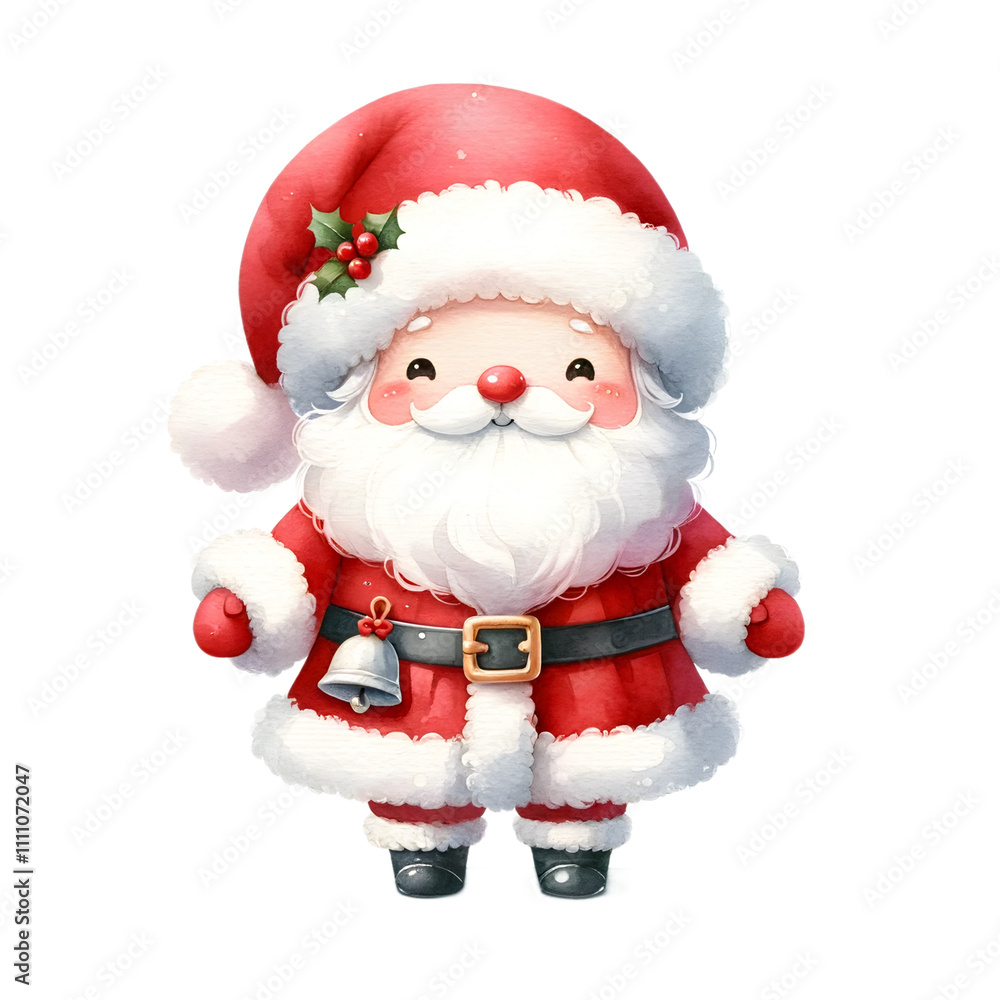 Charming Cartoon Santa Claus with Red Suit and Festive Hat Charming Cartoon Santa Claus with Red Suit and Festive Hat