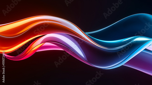 Vibrant Abstract Wave Art - Dynamic Gradient Light Streaks in Motion | Perfect for Digital Designs and Modern Backgrounds.