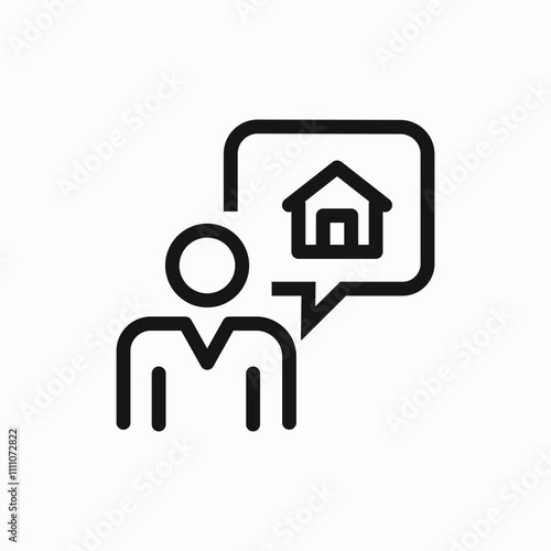 speech bubble real estate icon sign vector