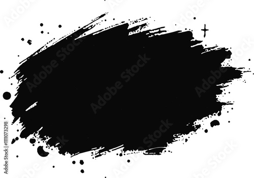 Grunge badge brush, hand drawn black sticker