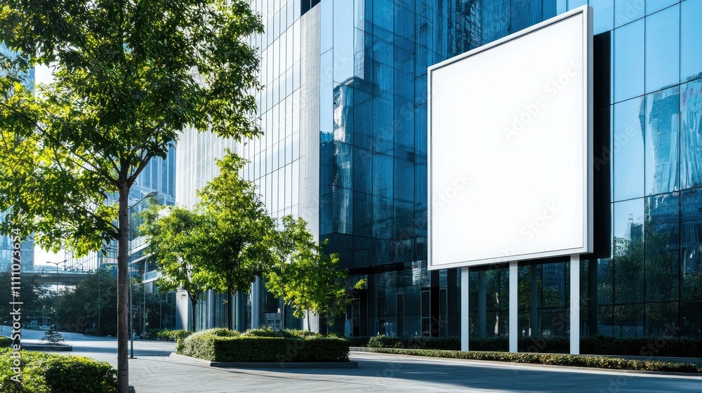 Blank Billboard on Modern Building Blank Billboard on Modern Building