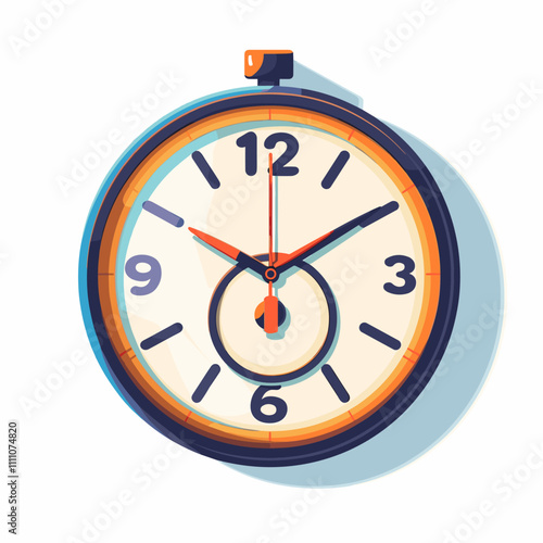 Vector illustration of a clock on a white background. Time is money