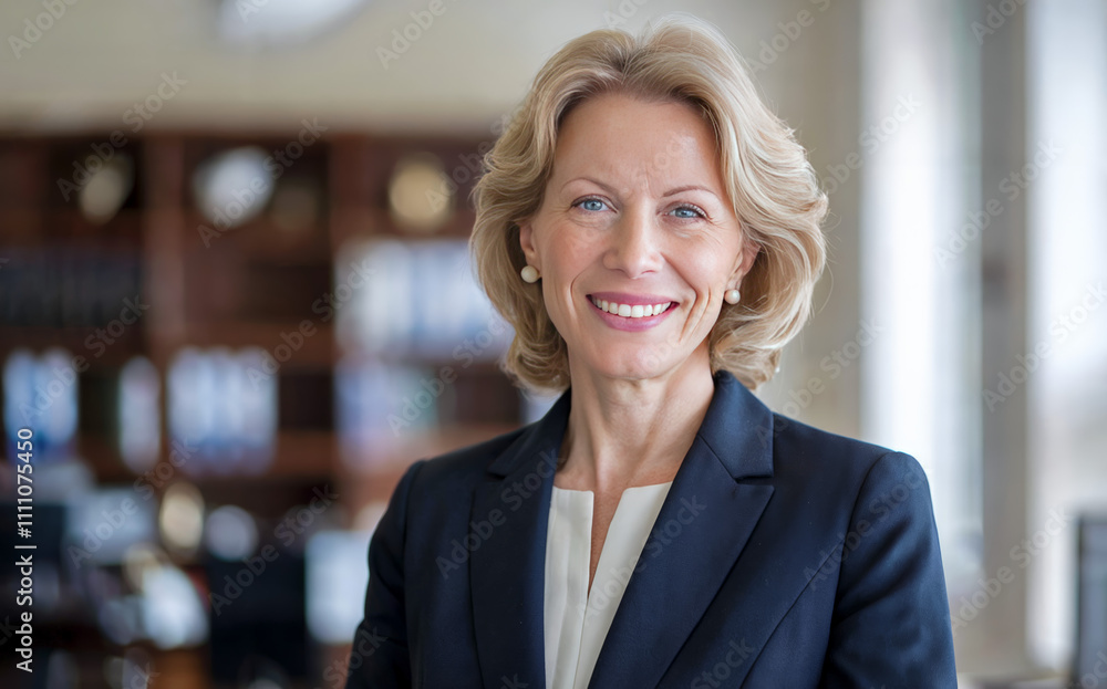 Old happy middle-aged business woman attorney Old happy middle-aged business woman attorney