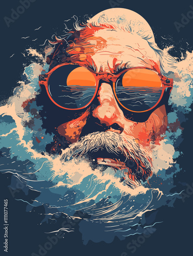 Grunge skull with colorful smoke on dark background. Vector illustration.