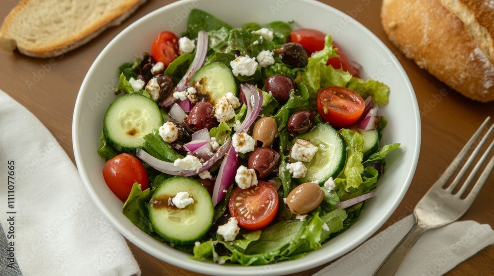 Photo of, A vibrant salad with mixed greens, cherry tomatoes Photo of, A vibrant salad with mixed greens, cherry tomatoes
