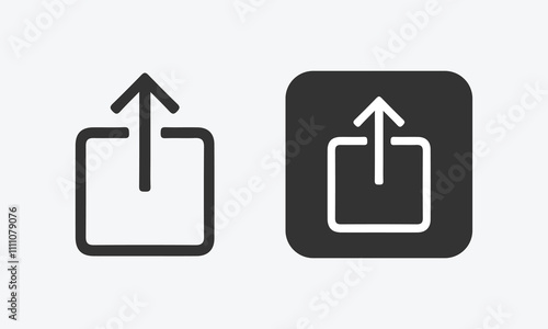 Share button arrow icon. Send symbol. Right arrow vector illustration. Share arrow sign. Social media interface web element in blue circle. Publish button.