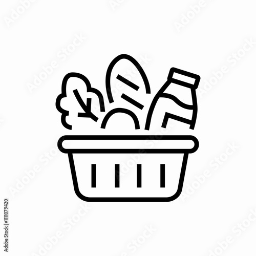 market food basket icon sign vector