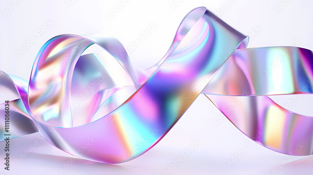 Prismatic ribbon. Iridescent. Illustration Prismatic ribbon. Iridescent. Illustration