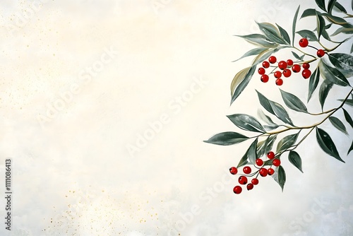 Gałązka z czerwonymi jagodami