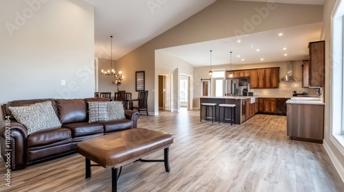 Modern Open Plan Home Living Room Kitchen Design