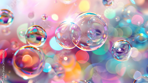 Iridescent Bubbles Abstract Background