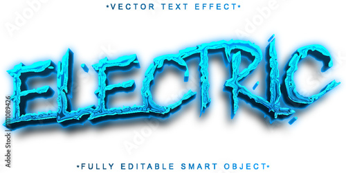 Blue Electric Shock Vector Fully Editable Smart Object Text Effect