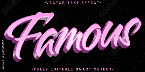 Purple Famous Vector Fully Editable Smart Object Text Effect