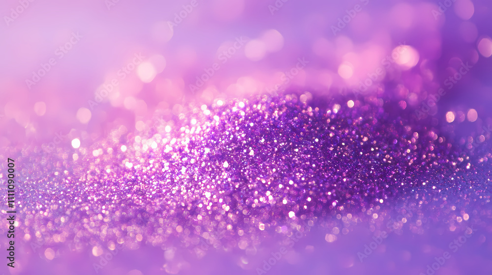 Obraz premium Hologram glitter. holographic sparkle. purple 3d paper. modern banner. disco colourful illustration. falling dust. unicorn confetti. light concept. pink hologram glitter. Iridescent. Illustration