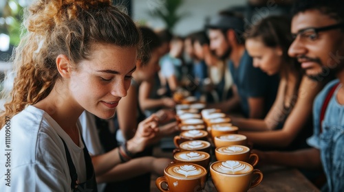 Participants Enjoying a Latte Art Workshop
