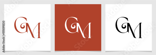 GM , MG Letter Abstract Symbol Logo Graphic Design Vector Illustration , Initial Monogram Logo for Branding Element