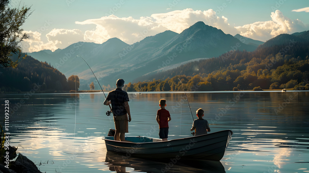 Family Fishing: Mountain Lake Adventure Family Fishing: Mountain Lake Adventure