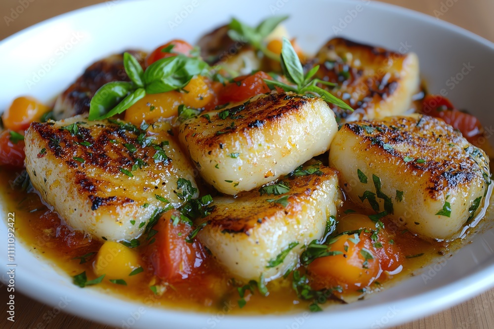 Aromatic Gnocchi Served with Vibrant Tomato Sauce Aromatic Gnocchi Served with Vibrant Tomato Sauce