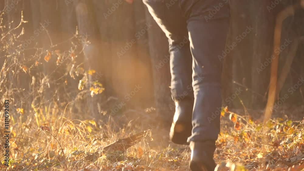 man running through the forest slow motion man running through the forest slow motion