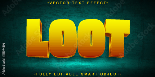 Cartoon Loot Vector Fully Editable Smart Object Text Effect