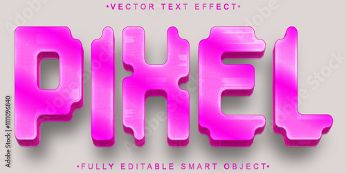 Arcade Pixel Game Pink Vector Fully Editable Smart Object Text Effect