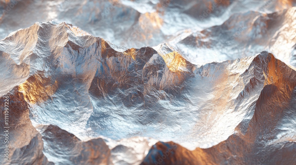 Abstract Mountain Range with Metallic Texture Abstract Mountain Range with Metallic Texture