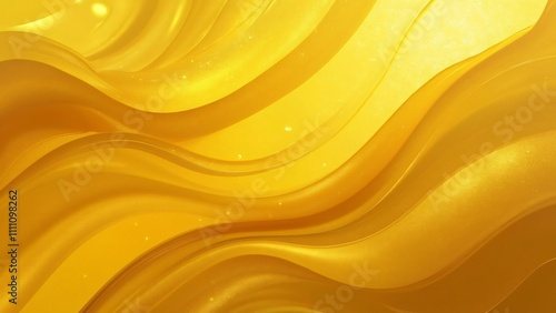 Abstract Golden Waves, Luxurious Yellow Swirls Background