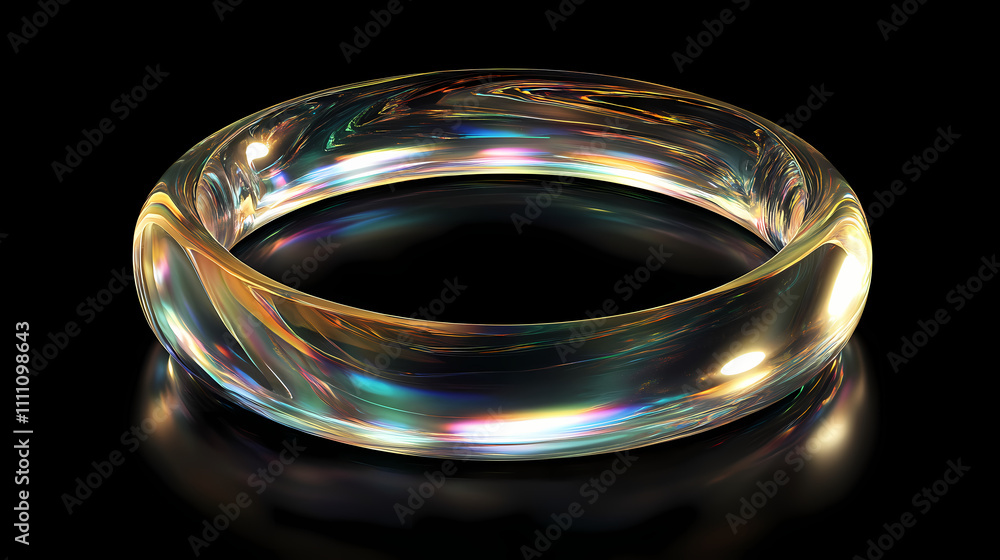 Abstract iridescent ring on a black background. Iridescent. Illustration Abstract iridescent ring on a black background. Iridescent. Illustration
