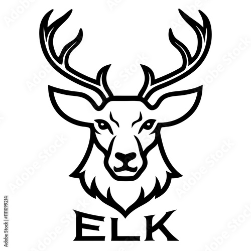 Elk Head with Bold Lettering Art.