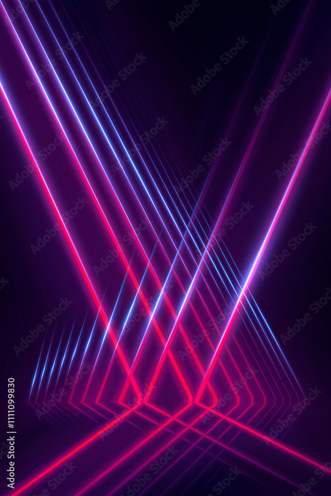 Neon light in tunnels, rays and lines. Perspective of light in motion. Dark abstract neon background, empty stage. Neon light in tunnels, rays and lines. Perspective of light in motion. Dark abstract neon background, empty stage.