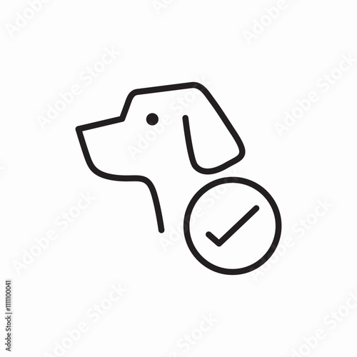 dog check mark icon sign vector