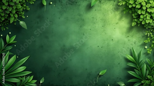 Wallpaper Mural Vibrant Green Botanical Background, Lush Leaves & Nature Torontodigital.ca