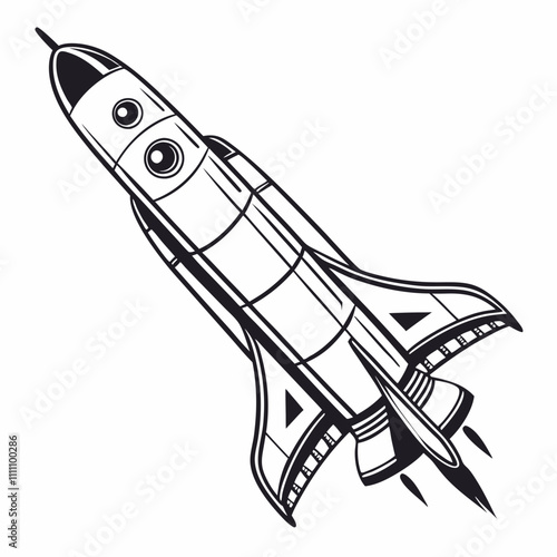 Rocket silhouette vector illustration