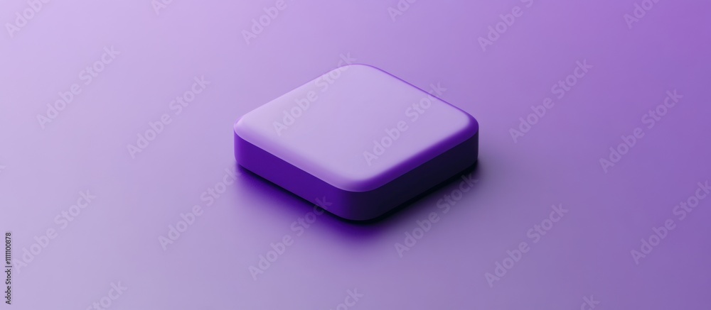 Purple Square 3D Render: Minimalist Digital Icon Design
