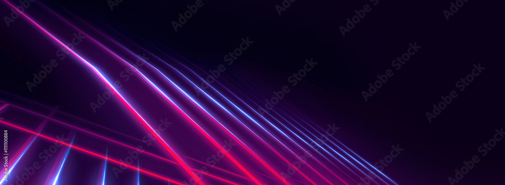 Neon light in tunnels, rays and lines. Perspective of light in motion. Dark abstract neon background, empty stage. Neon light in tunnels, rays and lines. Perspective of light in motion. Dark abstract neon background, empty stage.