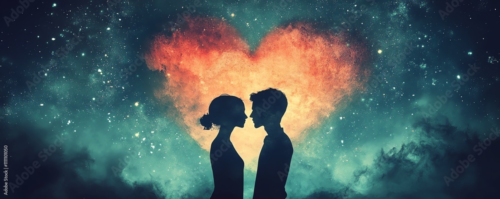 Naklejka premium Emotional Symphony: A Visual Exploration of Love and Music