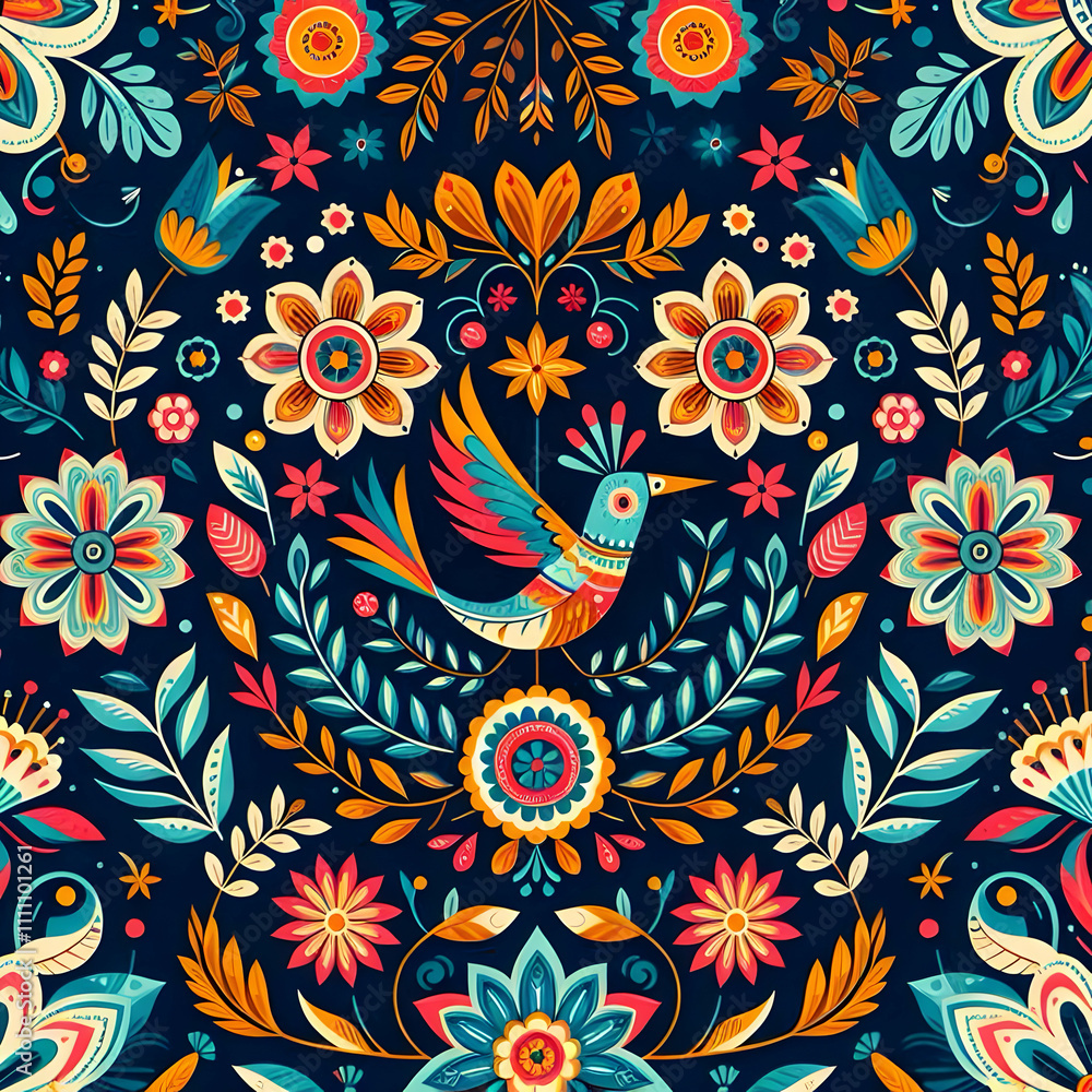 Fototapeta premium abstract seamless flower pattern