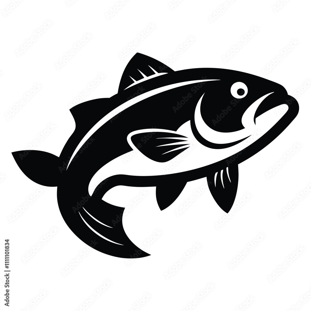 Fototapeta premium a big bass fish vector design set illusions