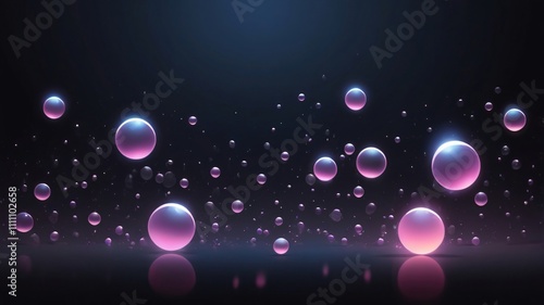 Colorful abstract bubbles floating in a dark background for desktop wallpapers and graphic designs