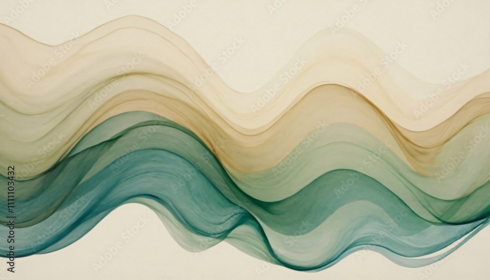 Fototapeta premium Elegant abstract waves in soft tones create a calming backdrop for digital devices and modern interiors