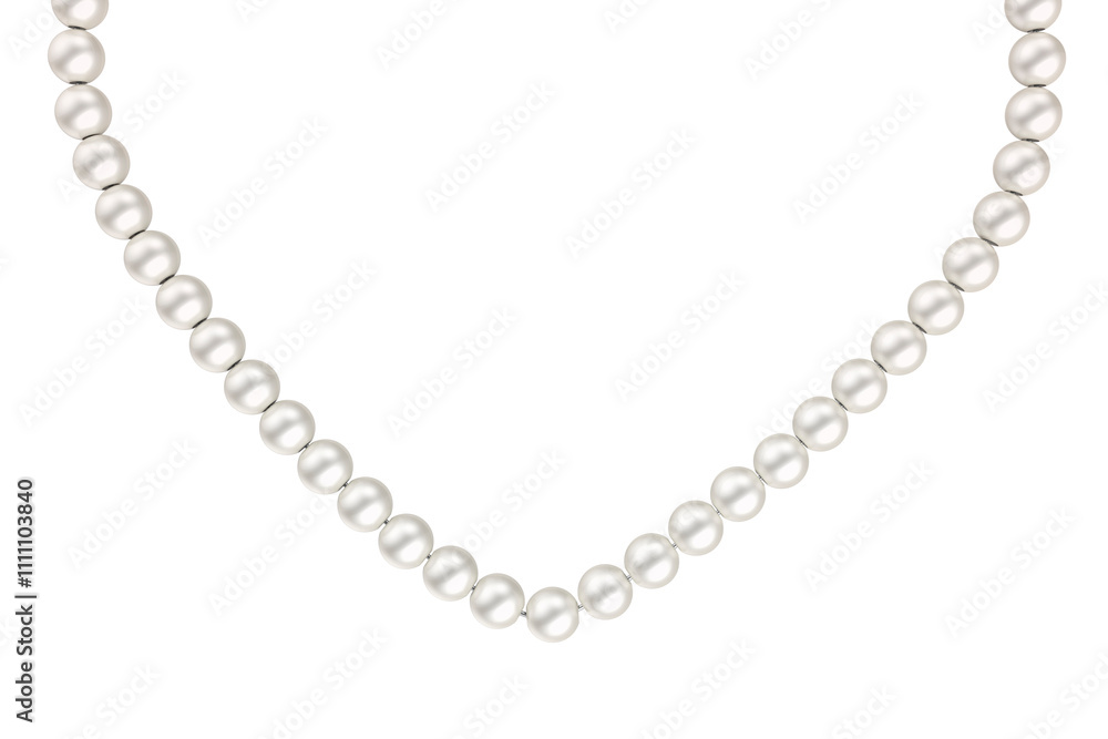 Fototapeta premium Luxury pearls necklace on transparent background