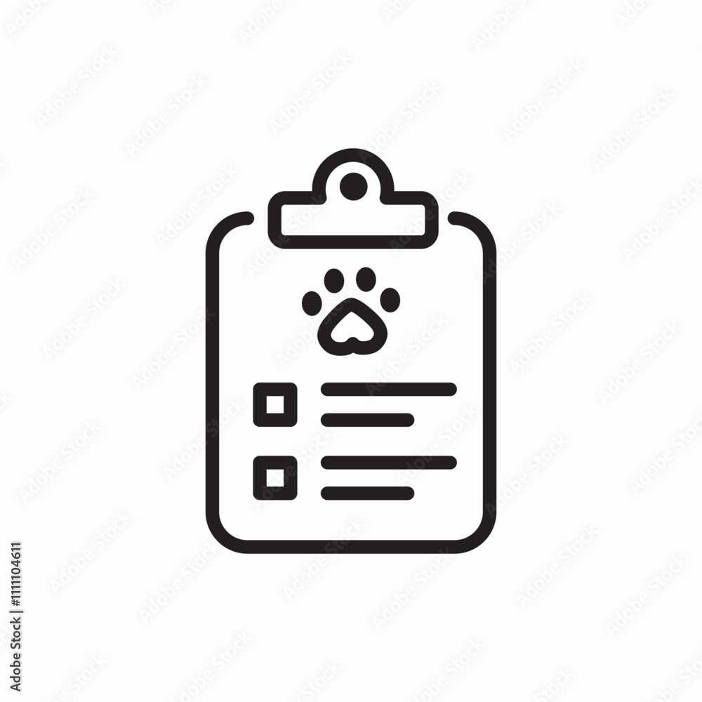 animal medical document icon sign vector animal medical document icon sign vector