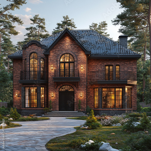 Architecture Brick House Red Brick Facade